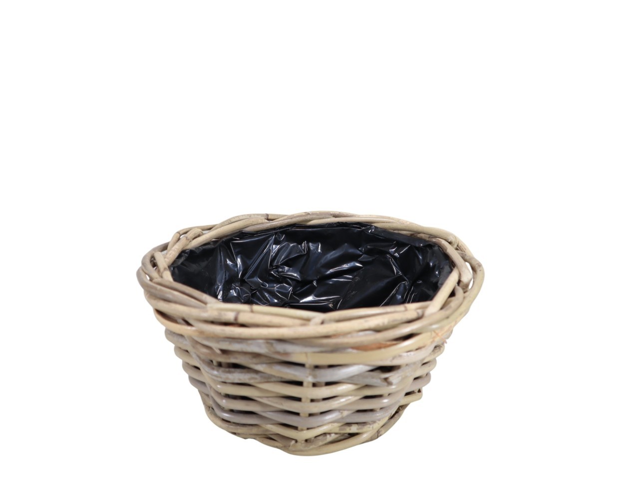 Pflanzschale  Kubu-Rattan grau D26xH14cm