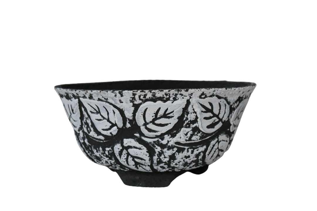 Betonschale Cortina schwarz-weiß 40cm NETTO
