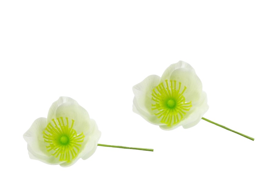Christrose Kunststoff a. Draht weiss D7cm