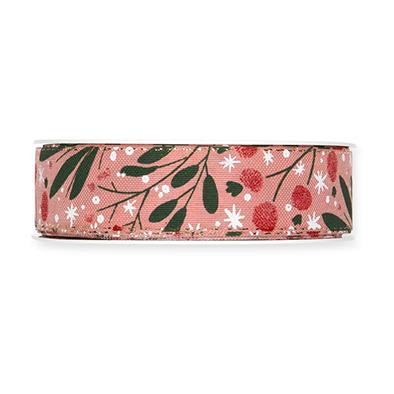 Druckband Misteln 25 mm 18 Meter blush rose 123 Druckband Misteln 25 mm 18 Meter blush rose 123