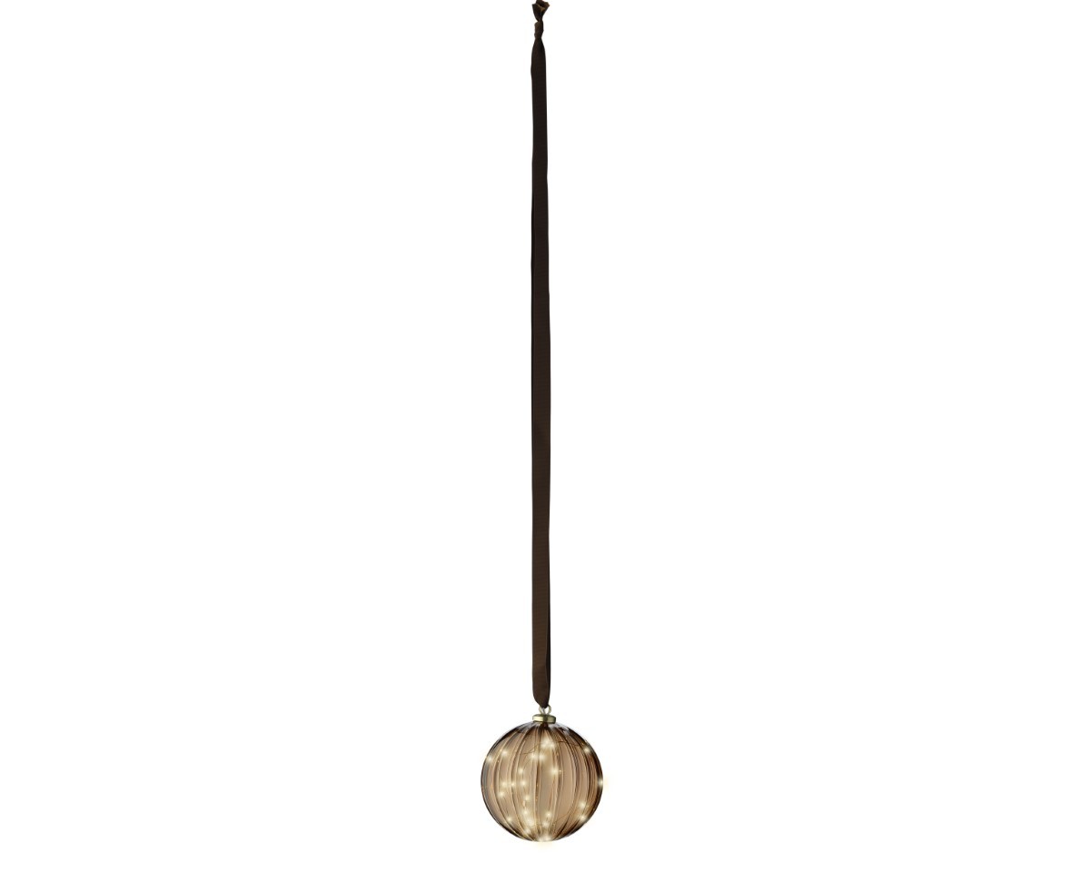Glaskugel hängend gold inkl. Micro 30 LED indoor D14cm