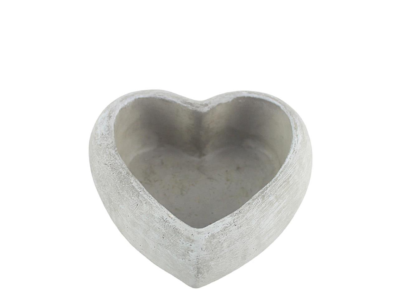 Herz z. Pflanzen Beton hellgrau D25cm