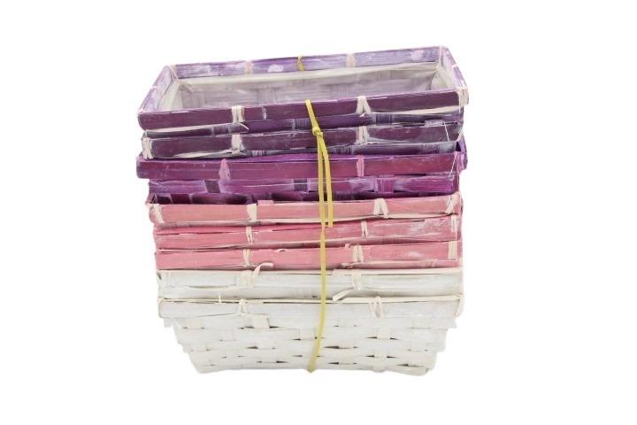 Bambuskorb L20cm rechteck, rosemix