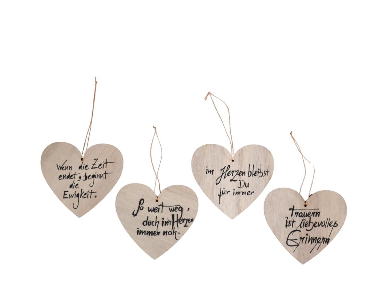 Herz hängend m. Schrift Holz natur D11,5cm