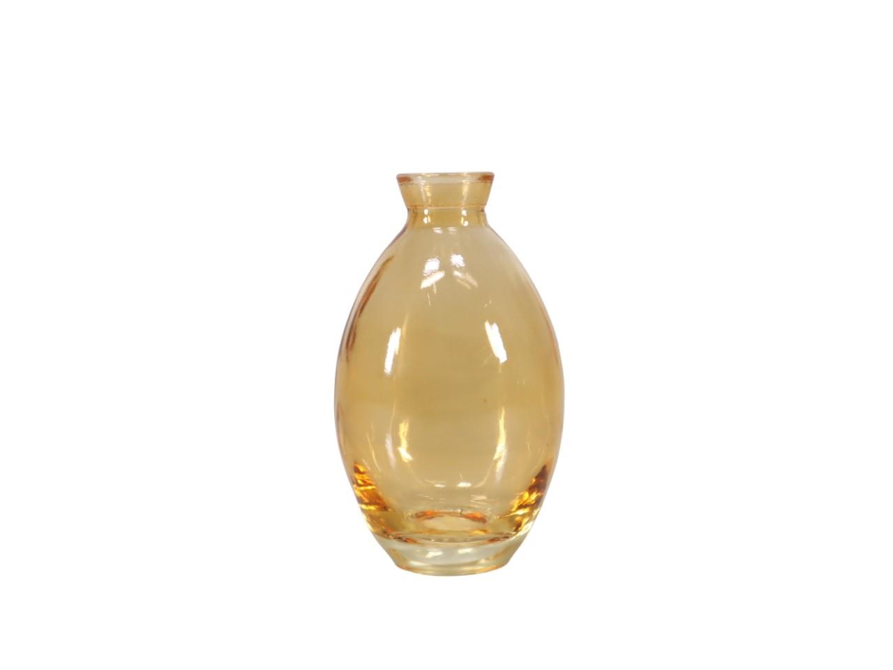 Glasvase bauchig gelb-orange D7xH12cm
