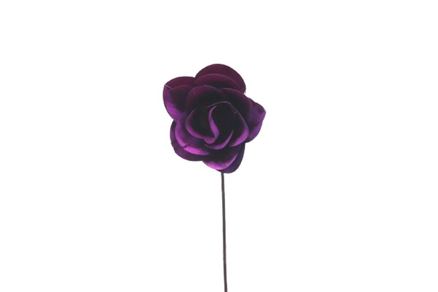 Holzrose 12cm gestielt brombeer-blau NETTO Holzrose 12cm gestielt brombeer-blau NETTO