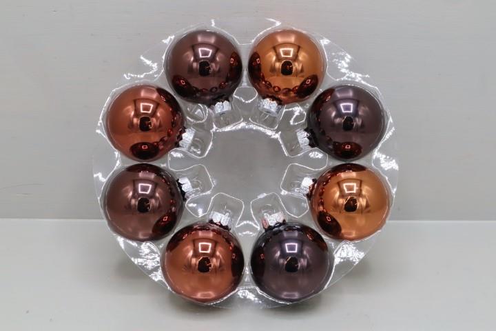 Glaskugel 30 mm 24 Stück chocolat