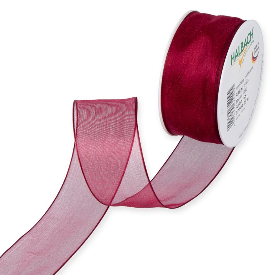 Organza m.Draht 40mm bordeaux65 Organza m.Draht 40mm bordeaux65