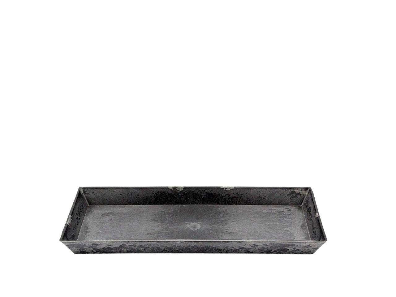 Tablett KARA natur-schwarz Plastik L27x12cm Höhe 2cm