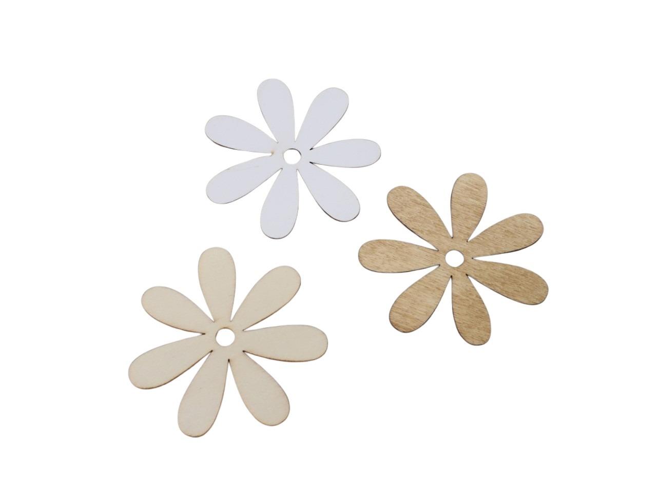 Streuer Blumen Holz braun/natur/weiß D6,4cm