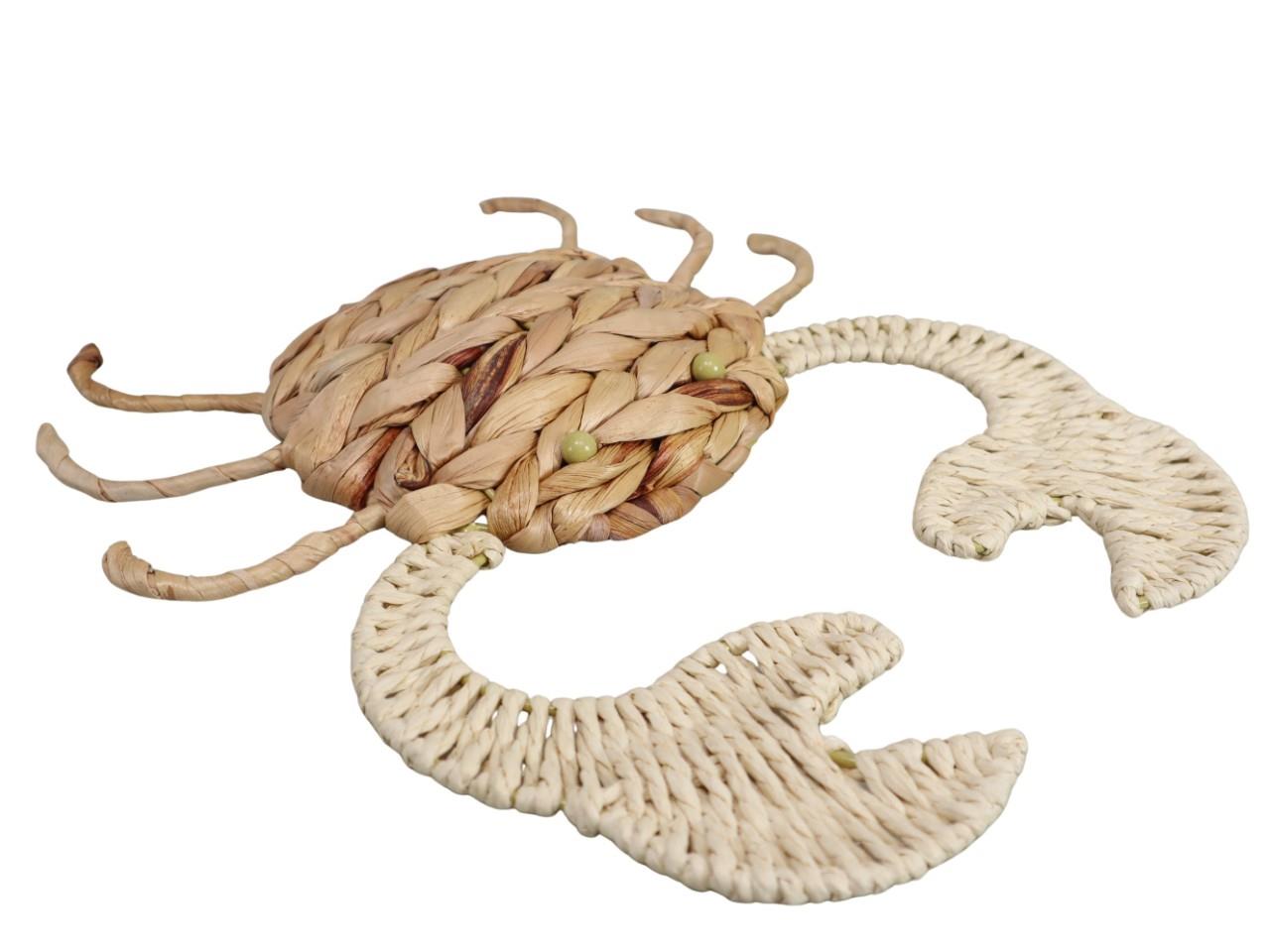 Krebs Papierkordel/Wasserhyazinthe natur-hell D32x27cm