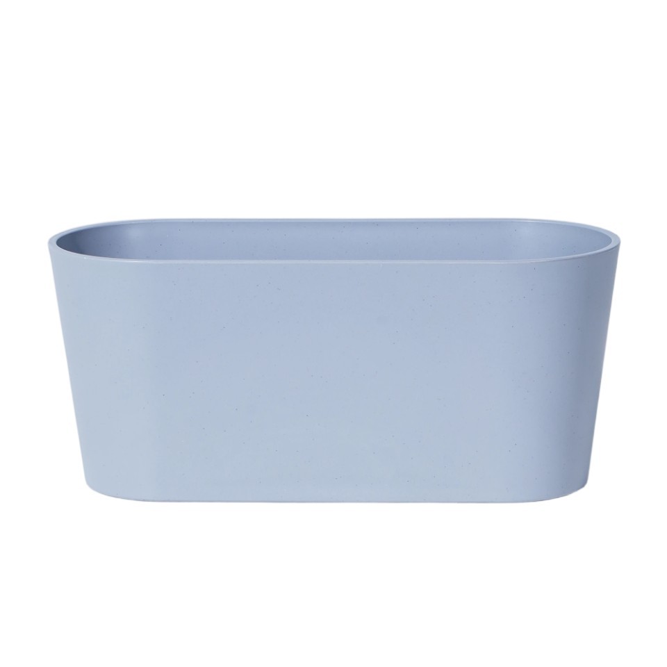 Schale oval glatte Oberfläche Kunststoff grau L32x13xH14cm