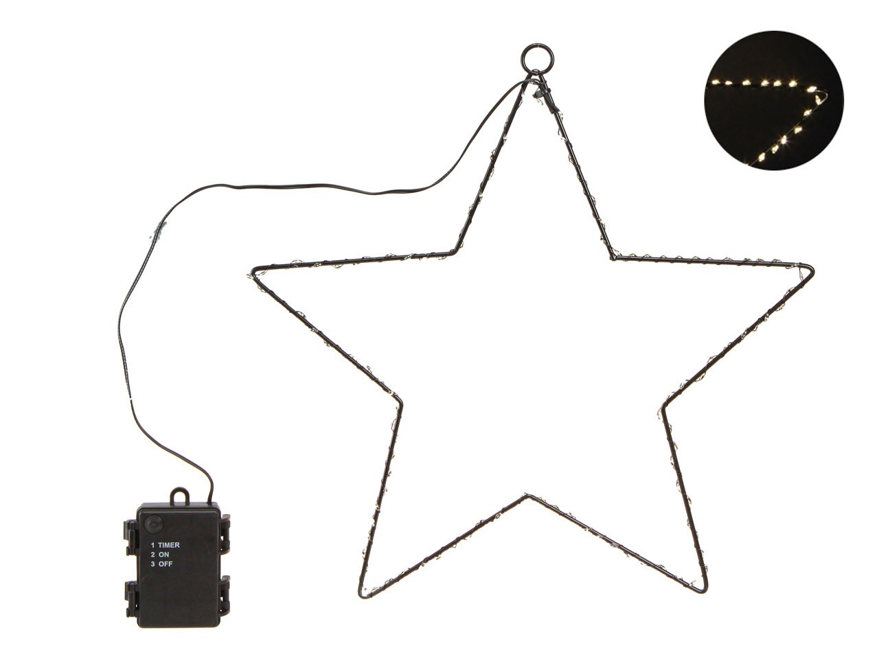 Stern hängend Metall schwarz inkl. LED Beleuchtung D45cm