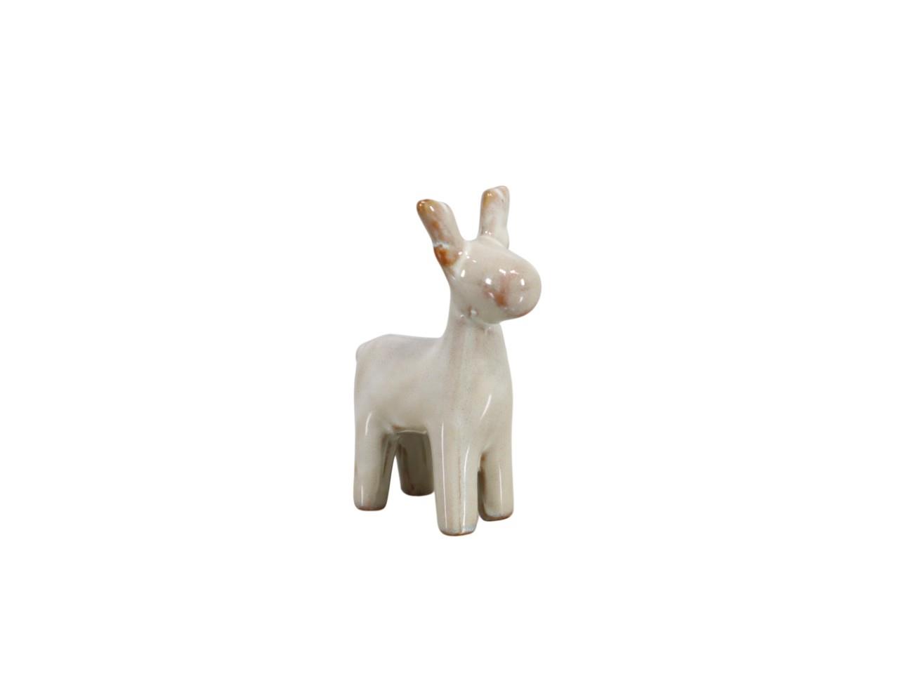Hirsch stehend Keramik creme 7,5x4xH11cm
