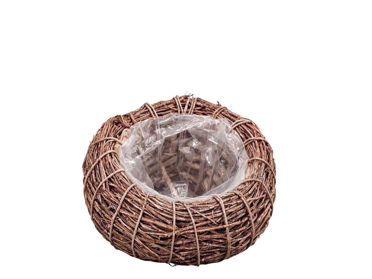 Pflanzschale rund Weide natur D25xH13cm