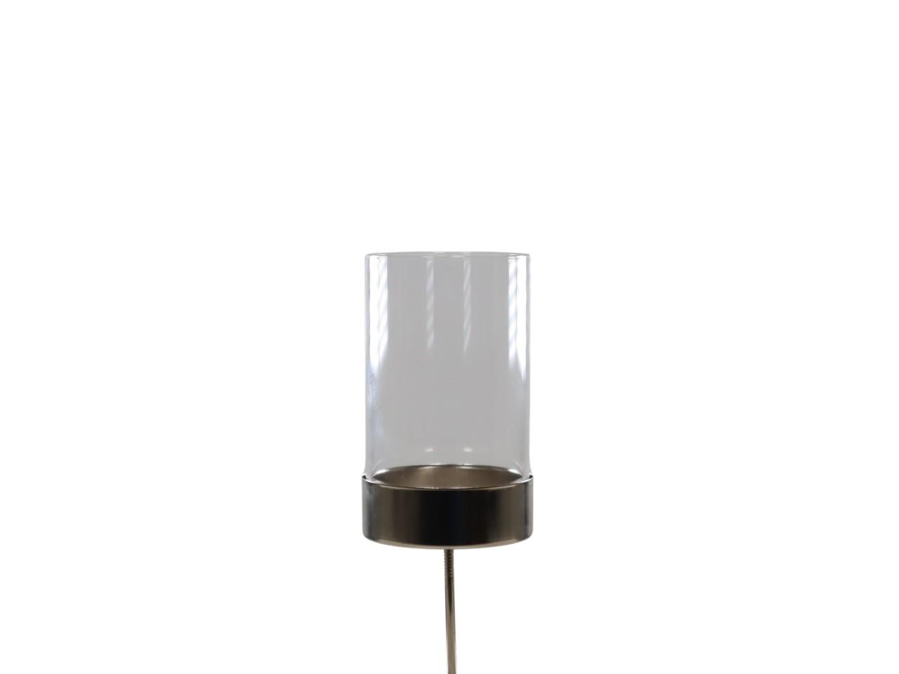Metall/Glas-Teelichthalter auf Pin 5cm D5,2cm