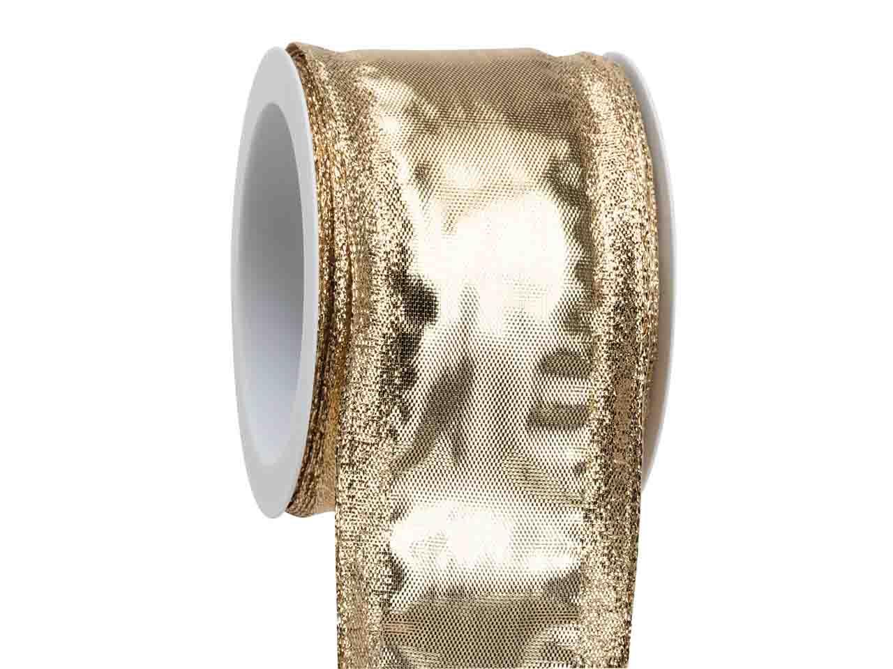 Band Gold oder Silber m. Draht 60 mm 25 Meter gold 15