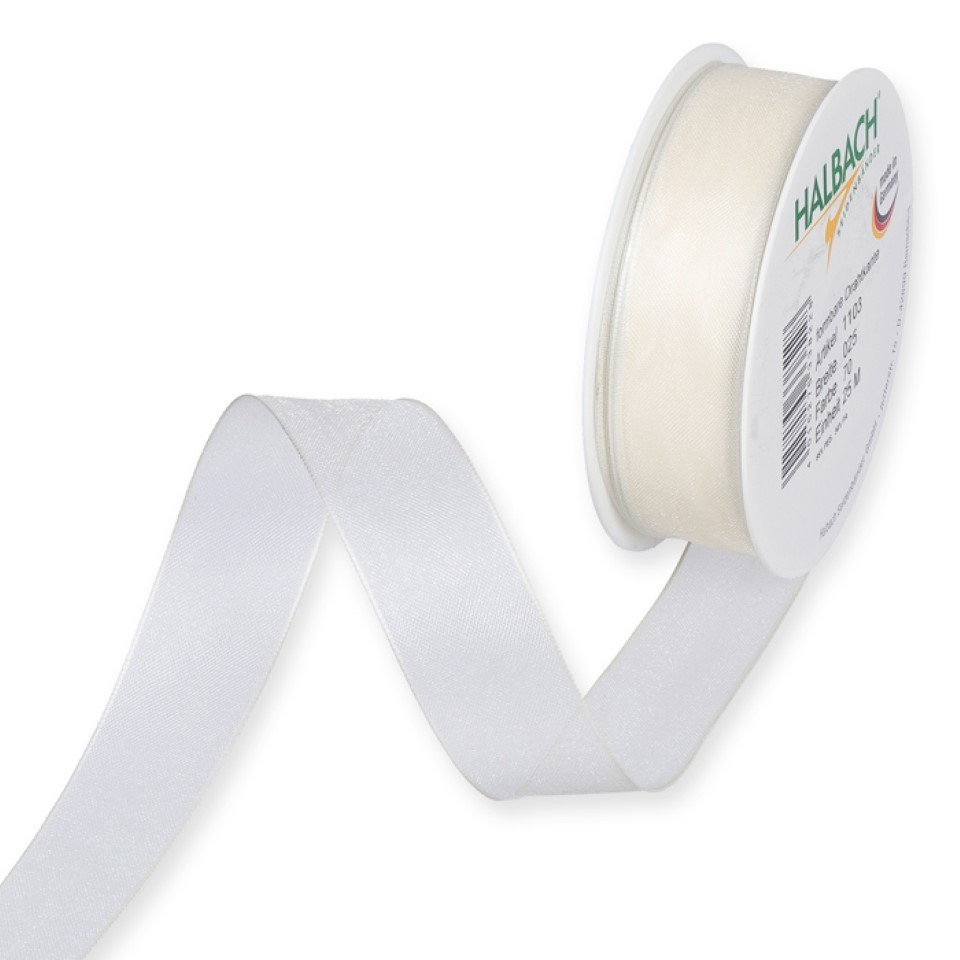Organza m.Draht 25mm cream70
