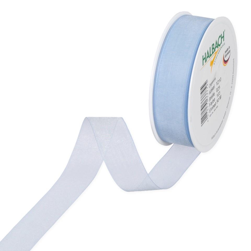Organza 25mm o.Dr. babyblau103 Organza 25mm o.Dr. babyblau103