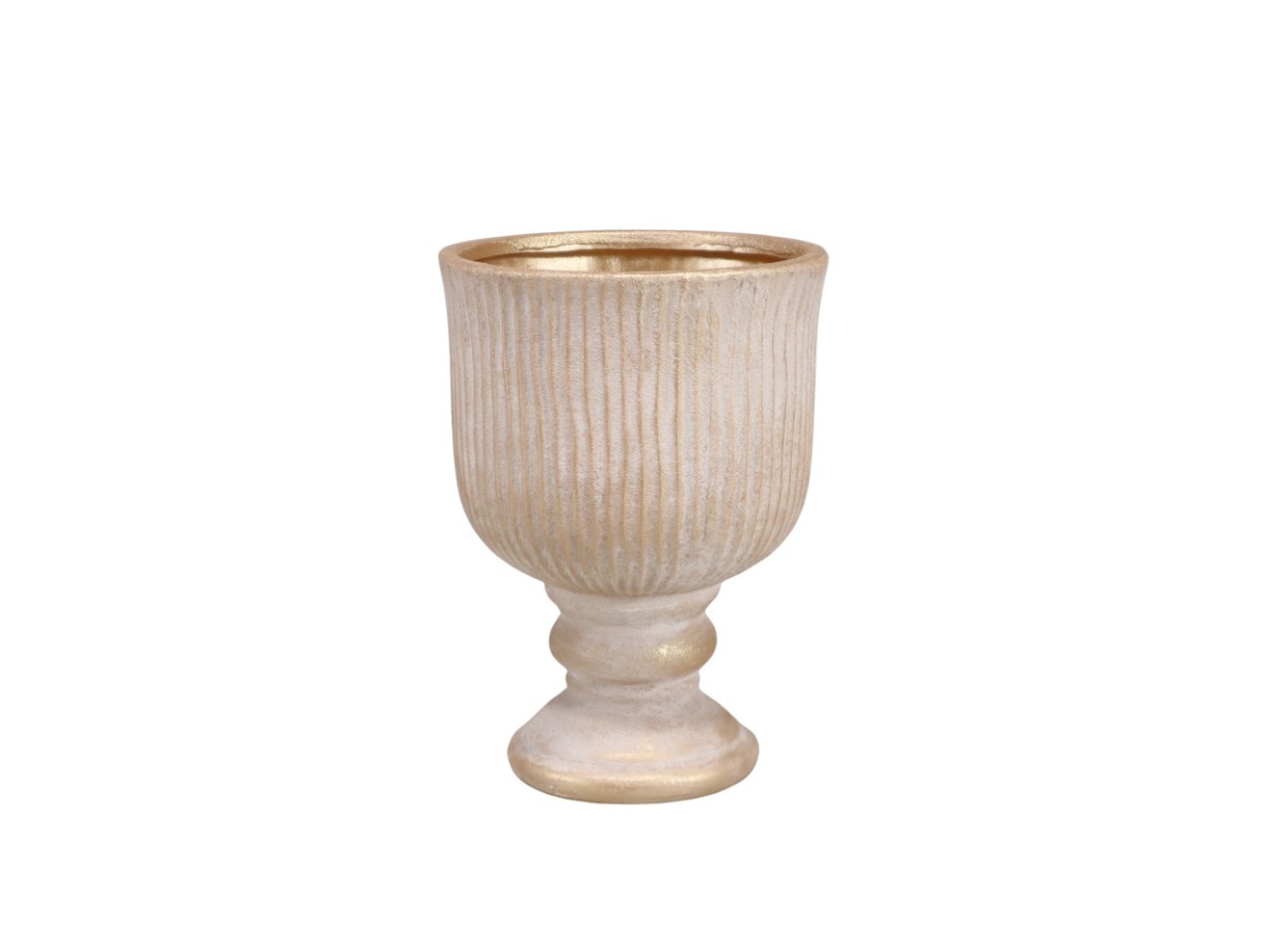 Pokal Keramik natur-champgner D15,5xH21,5cm