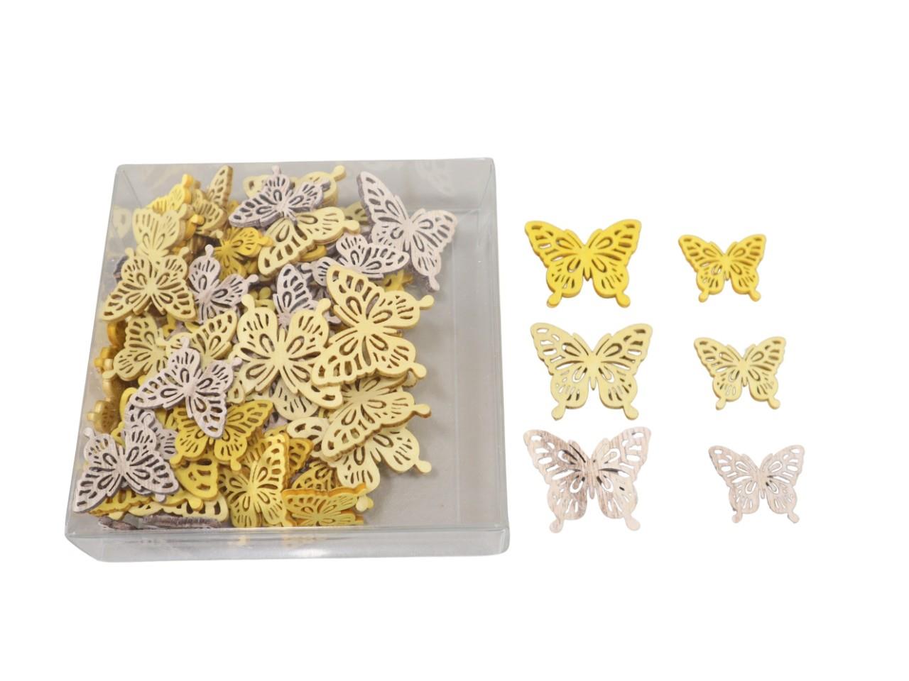 Streuer Schmetterling Betti sort. 4x3 cm gelb-natur