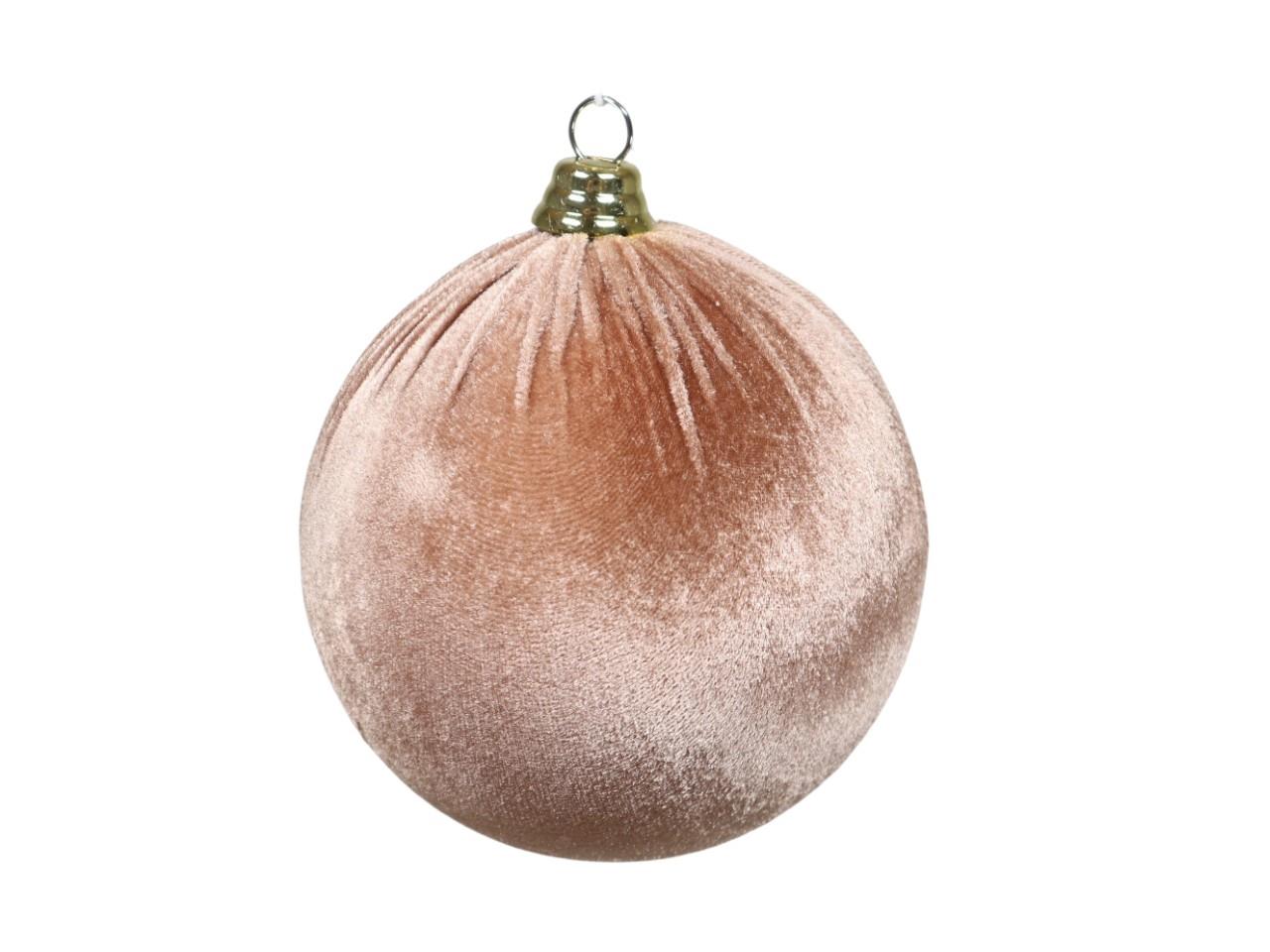 Weihnachtskugel Samtstoff z. Hängen mocca D20cm