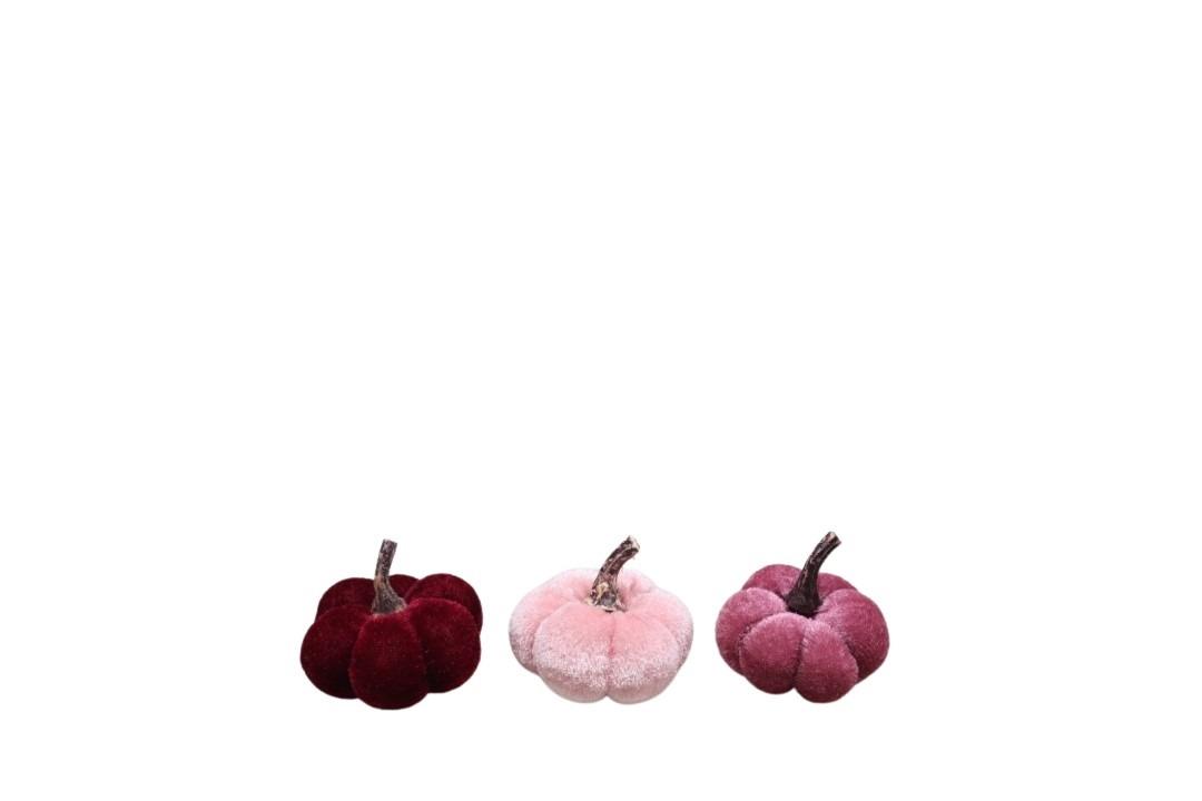 Kürbisse Samt pink/weinrot/rosa 5cm