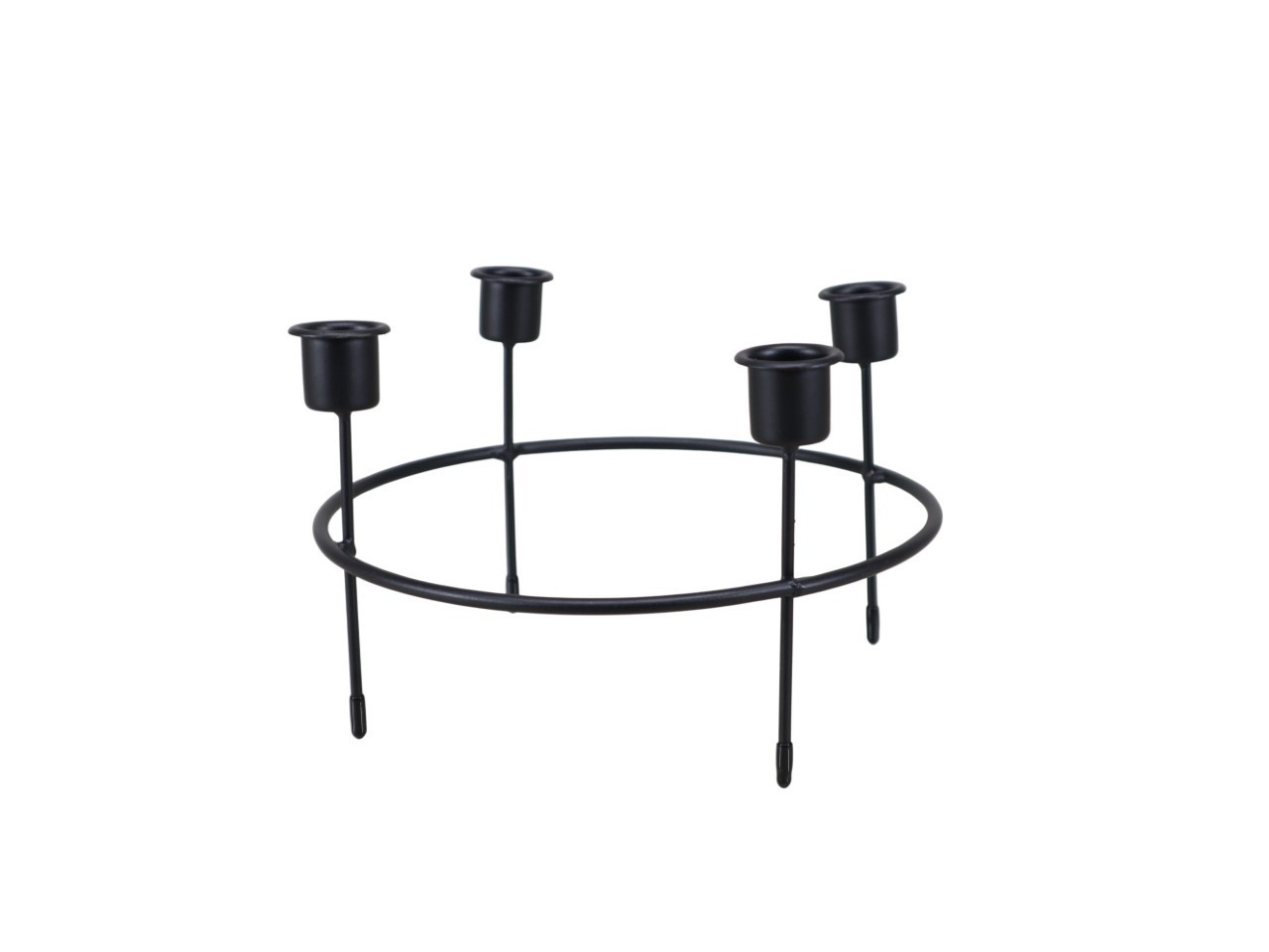 Ring m. 4/Stabkerzenhalter Metall schwarz D20xH13cm NETTO