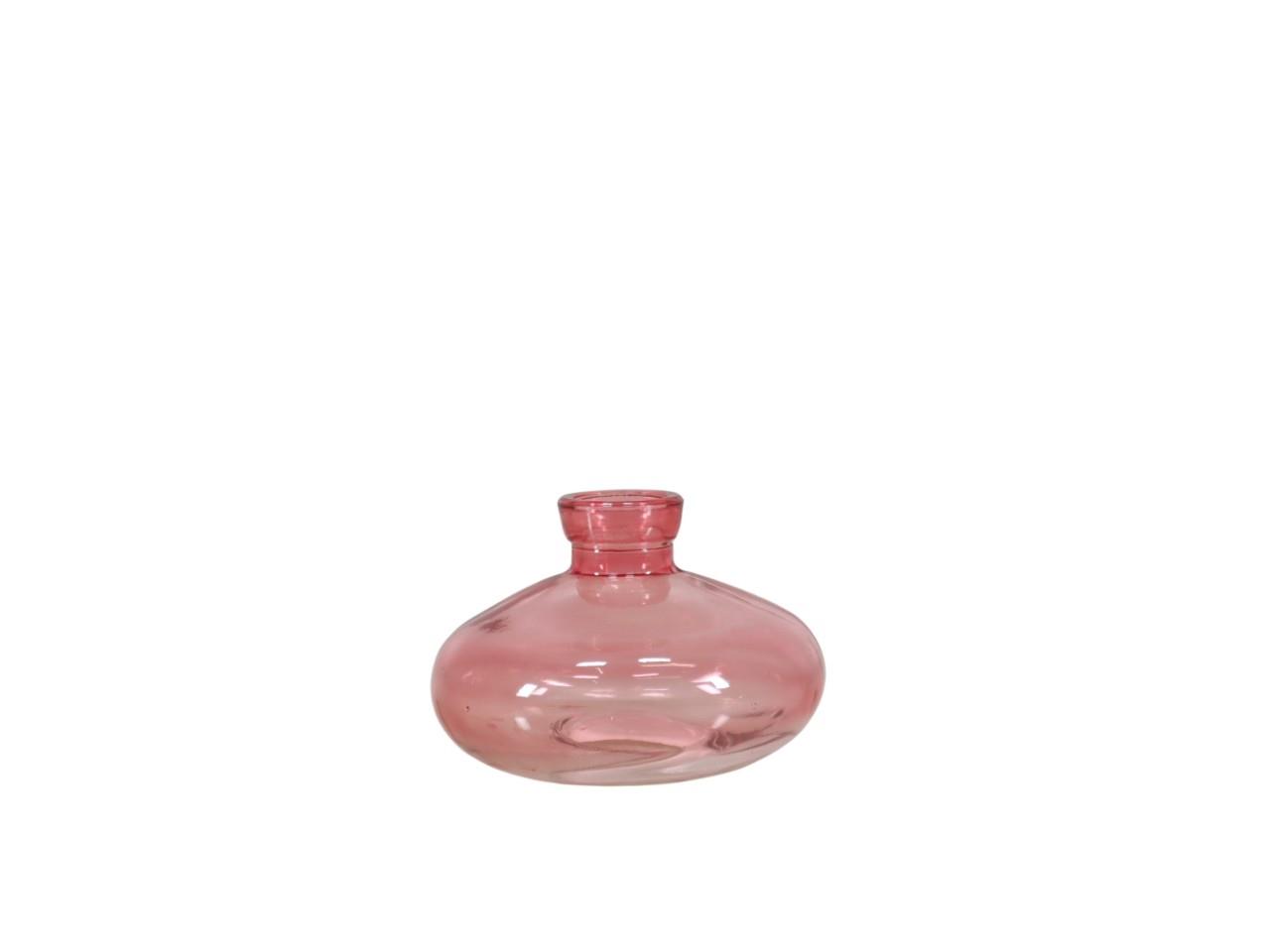 Glasvase bauchig rosa D9xH6,5cm