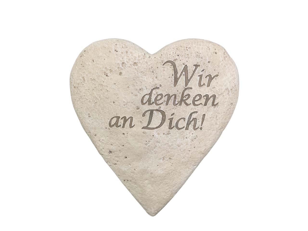 Herz -Wir denken an Dich!- creme Polyresin D19x17,5cm