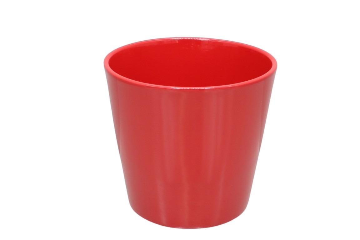 Keramikübertopf Serie 440  8cm rot glanz
