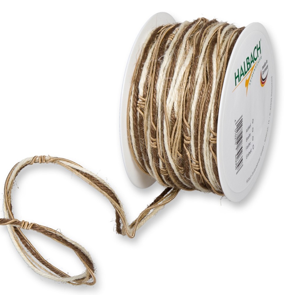 Kordel Materialmix 5 mm 18 Meter braun 782