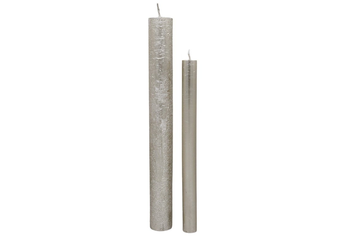 Stabkerze Rustika 240/34mm platin lackiert