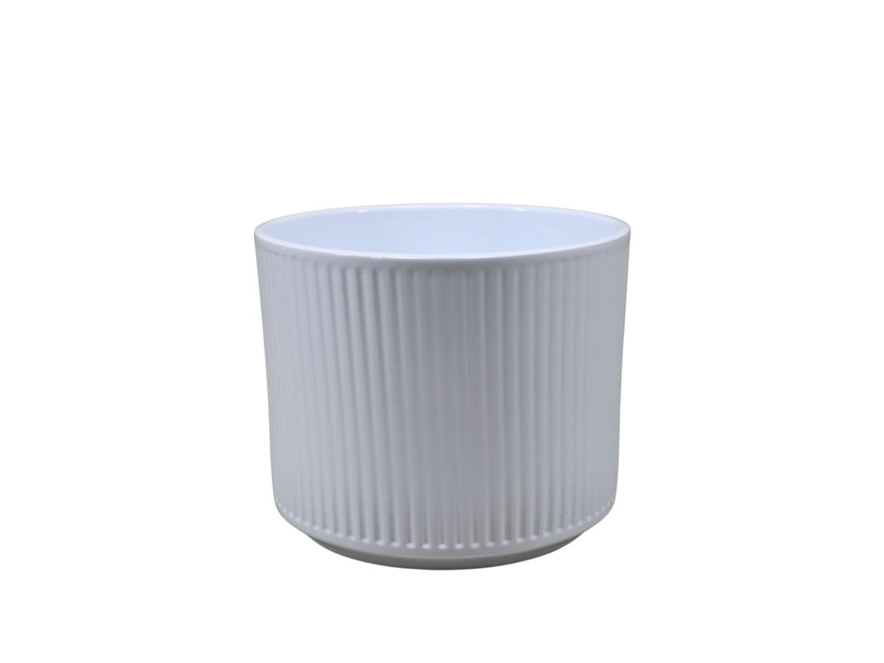 Keramikübertopf Stripes weiss-glanz D14cm Keramikübertopf Stripes weiss-glanz D14cm