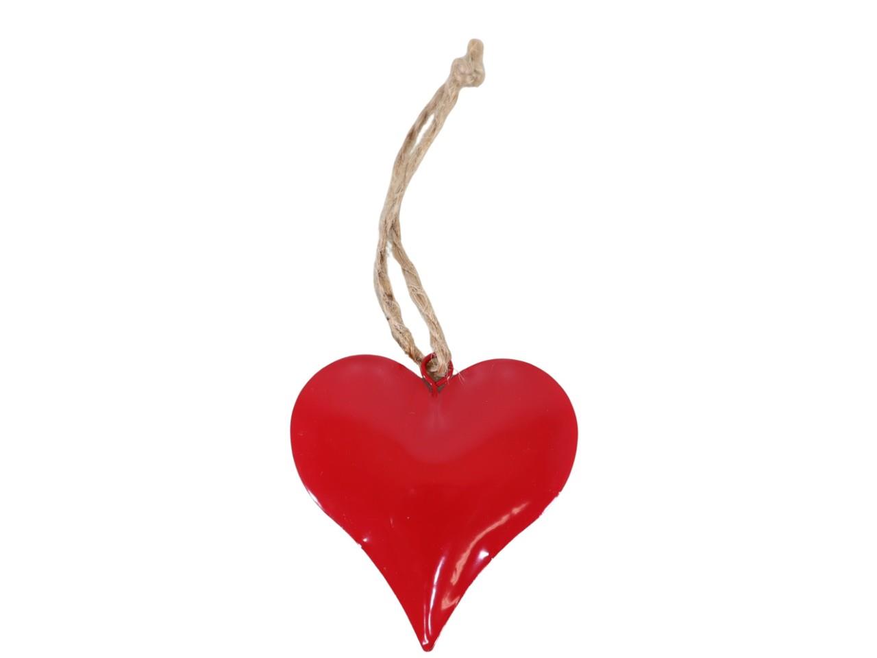 Hänger Herzen Metall rot D6cm