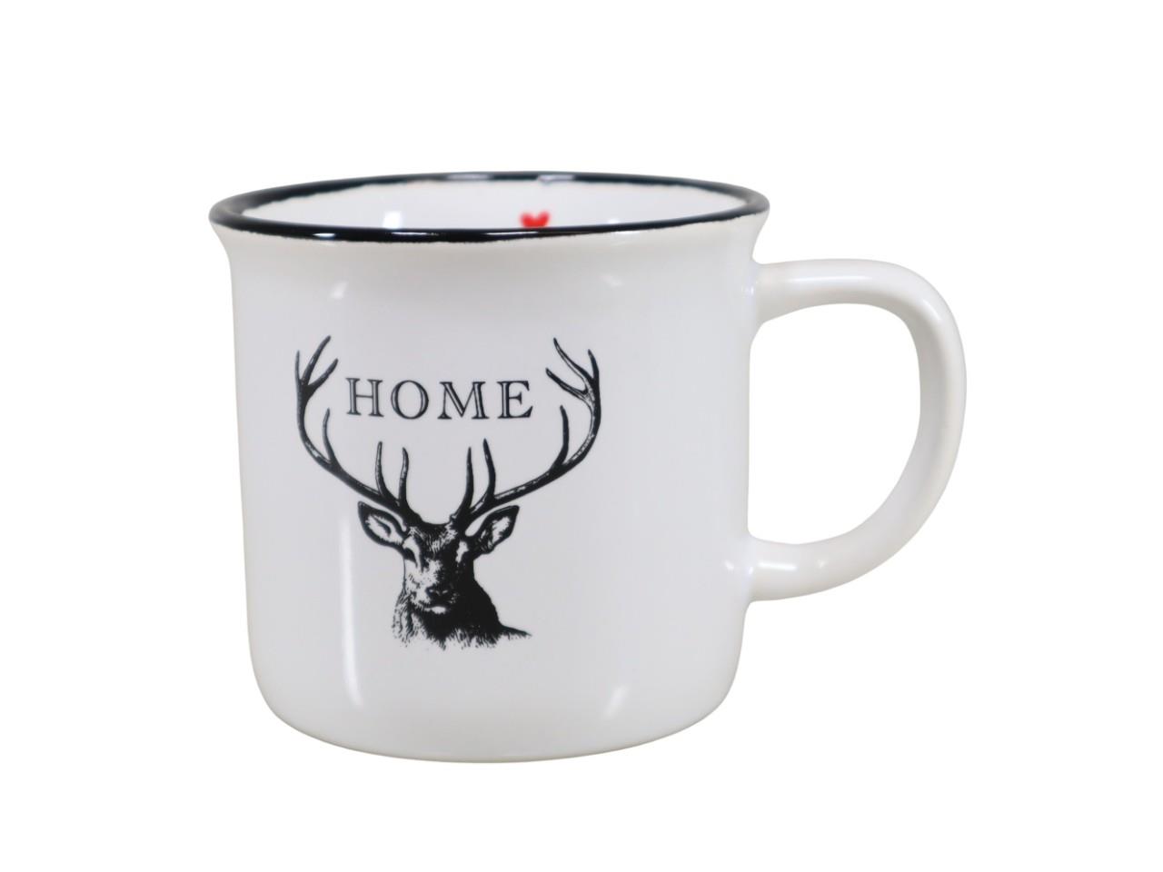 Tasse Keramik Hirsch "HOME" D9 H8,5cm