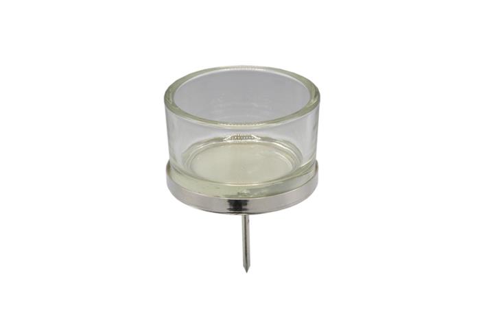 Teelichthalter m. Glas klar D5,2xH8,3cm