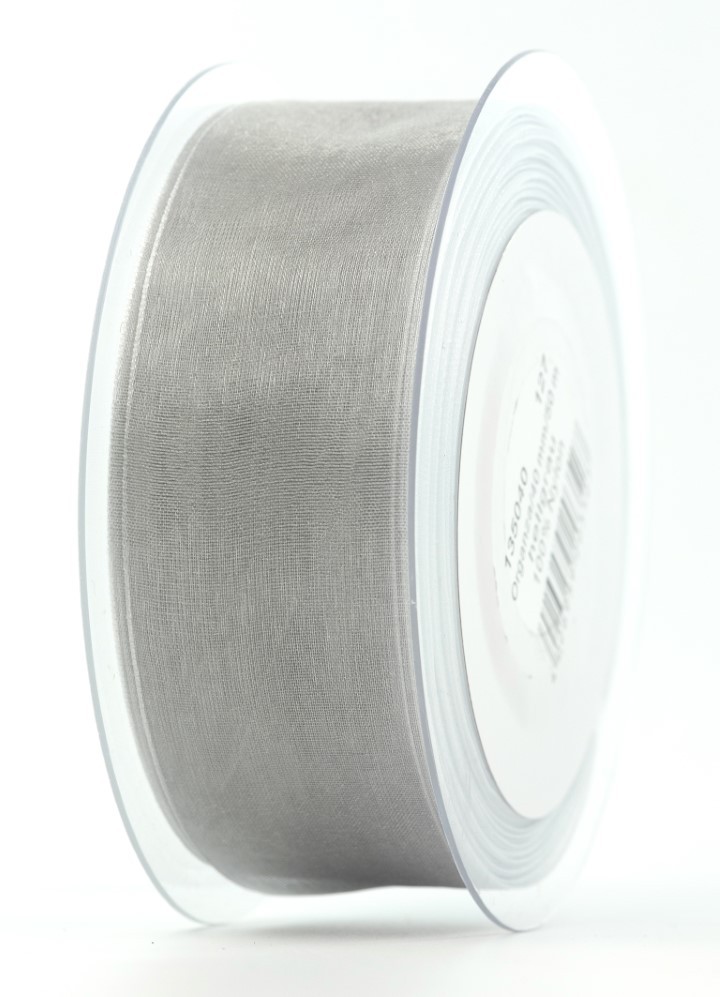 Band Beauty Organdy 40 mm 50 Meter grau 127