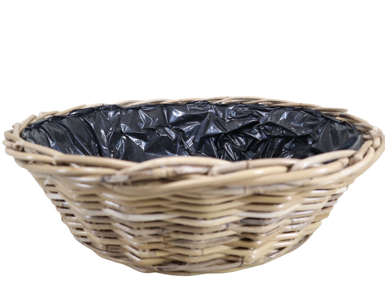 Pflanzschale  Kubu-Rattan grau D50xH15cm