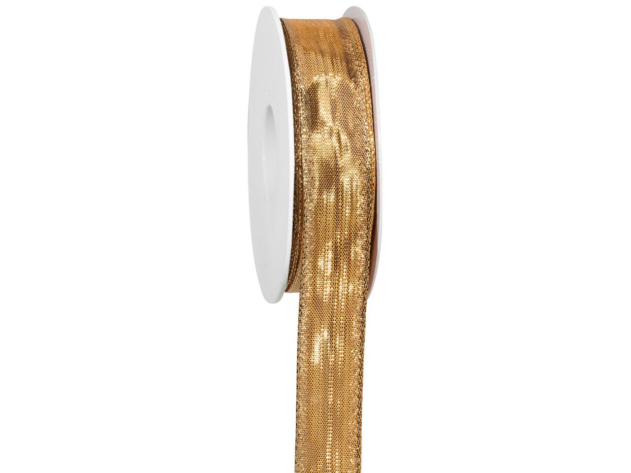 Band Gold oder Silber m. Draht 25 mm 25 Meter gold 15