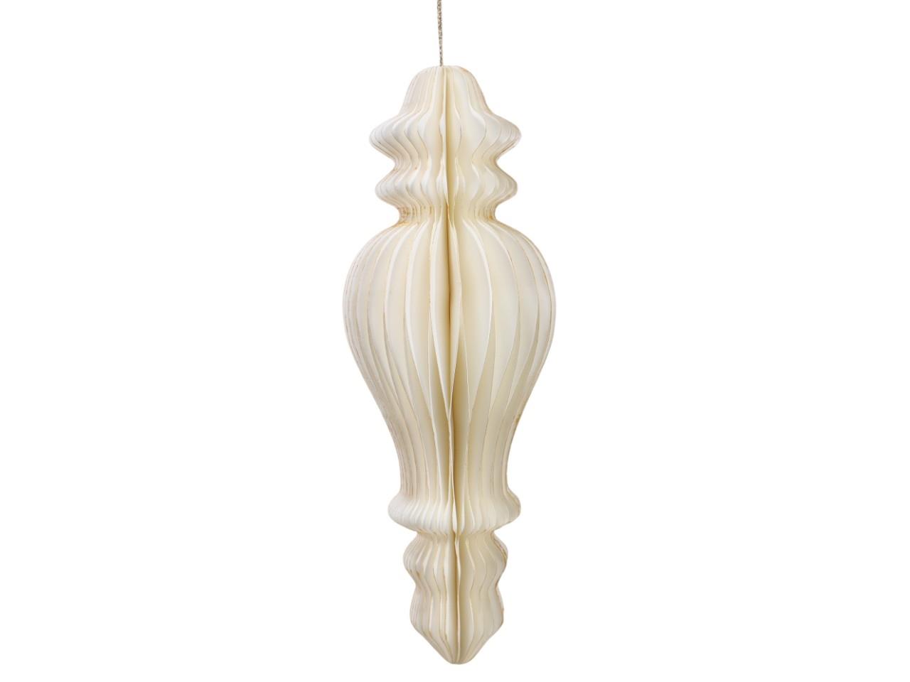 Ornament hängend Papier creme-gold L30cm