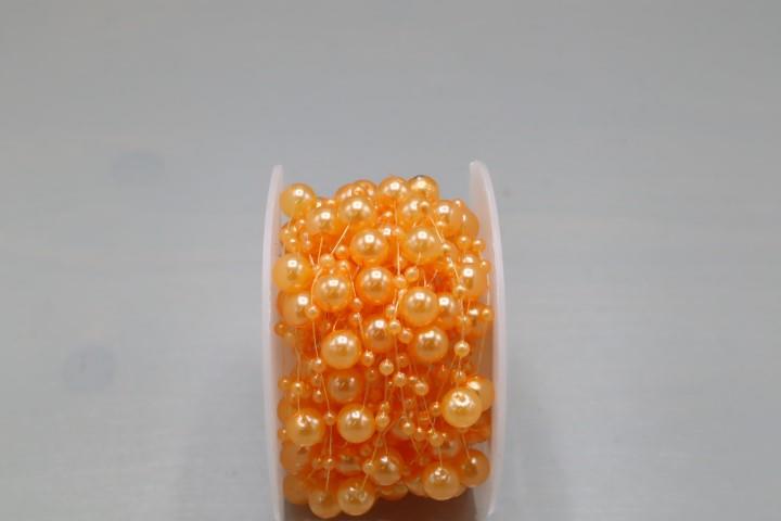 Perlen 8 mm auf Naylonschnur 10 Meter orange