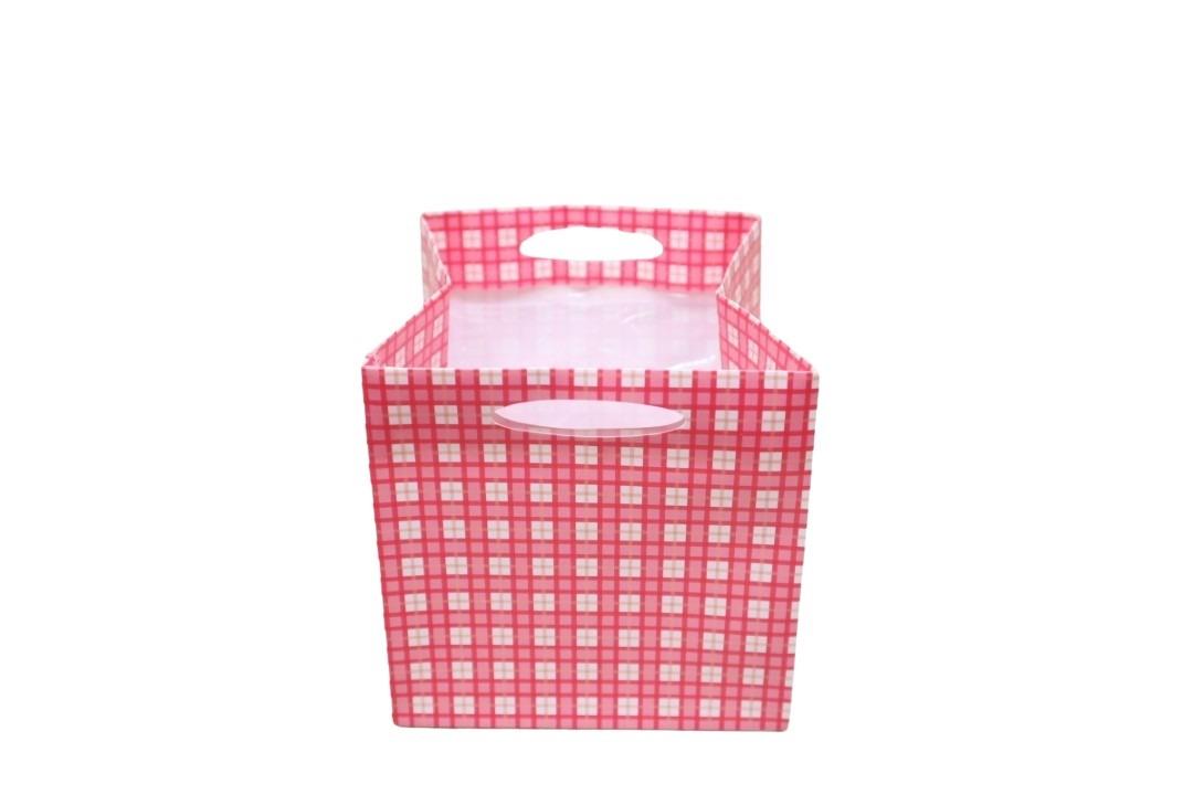 Tasche Quadro Kunststoff pink D10,5x10,5cm Tasche Quadro Kunststoff pink D10,5x10,5cm