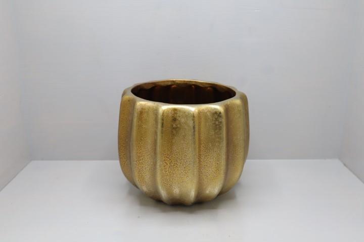 Keramikübertopf Serie Florida 20x17cm altgold