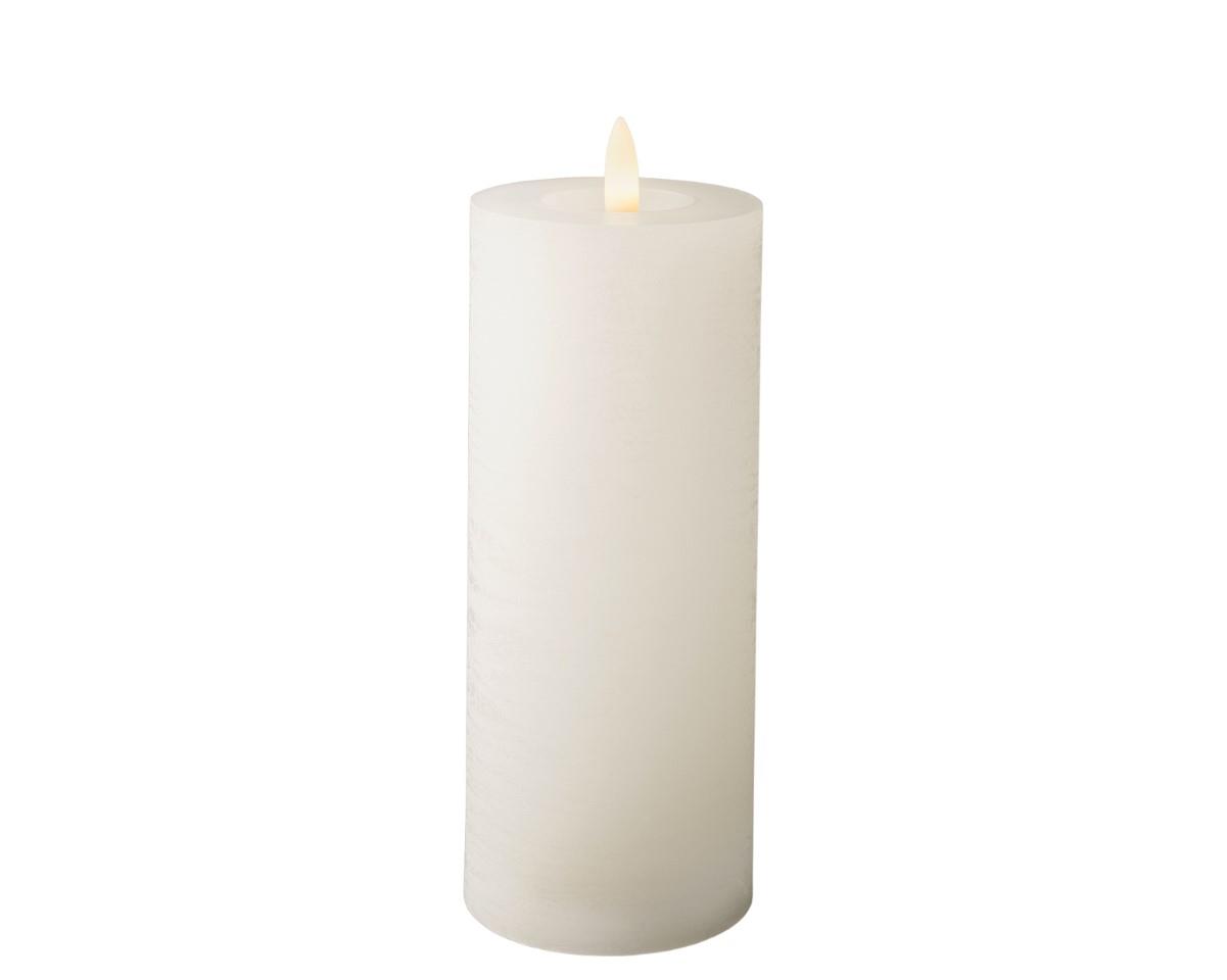 Kerze LED Wachs indoor weiss H19cm x D7cm
