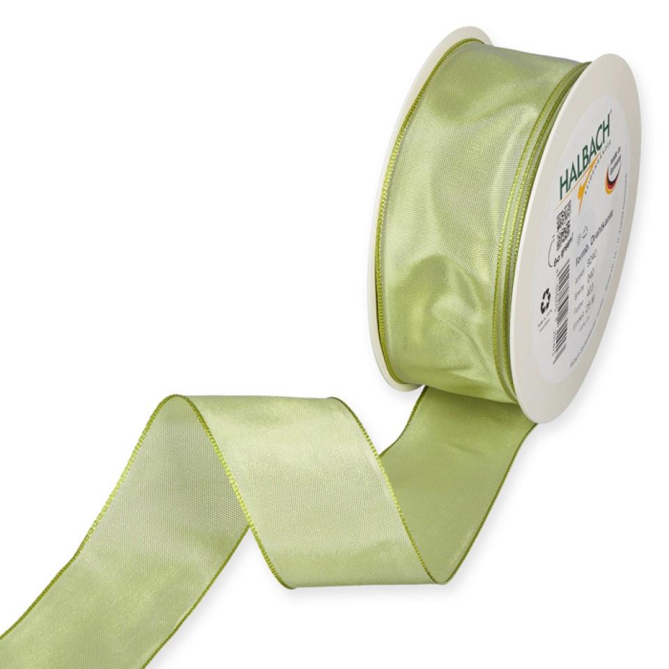 Drahtkantenband 40mm softgrün 403 Drahtkantenband 40mm softgrün 403