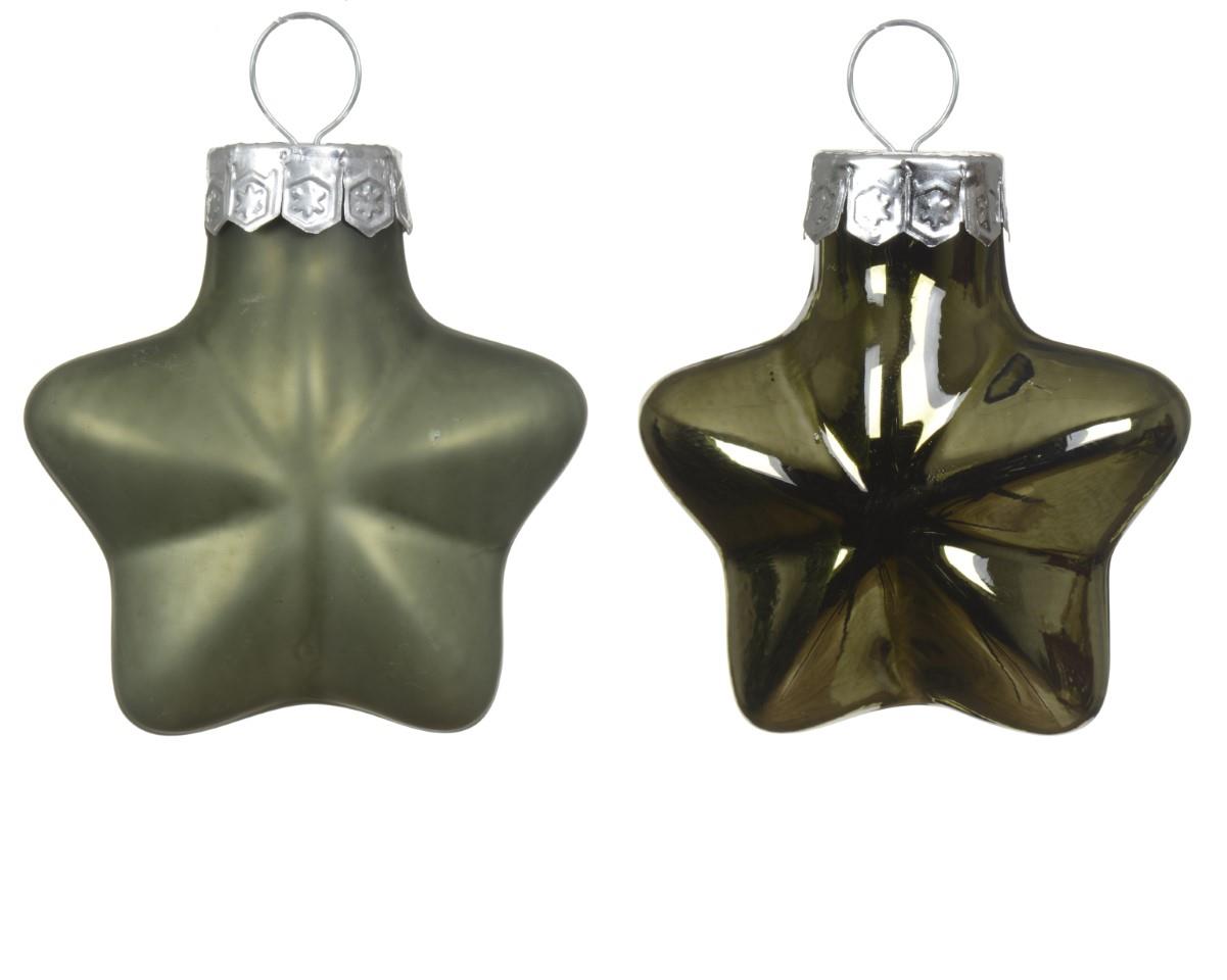 Stern hängend Glas rosmarin glanz/matt D4,5cm Stern hängend Glas rosmarin glanz/matt D4,5cm