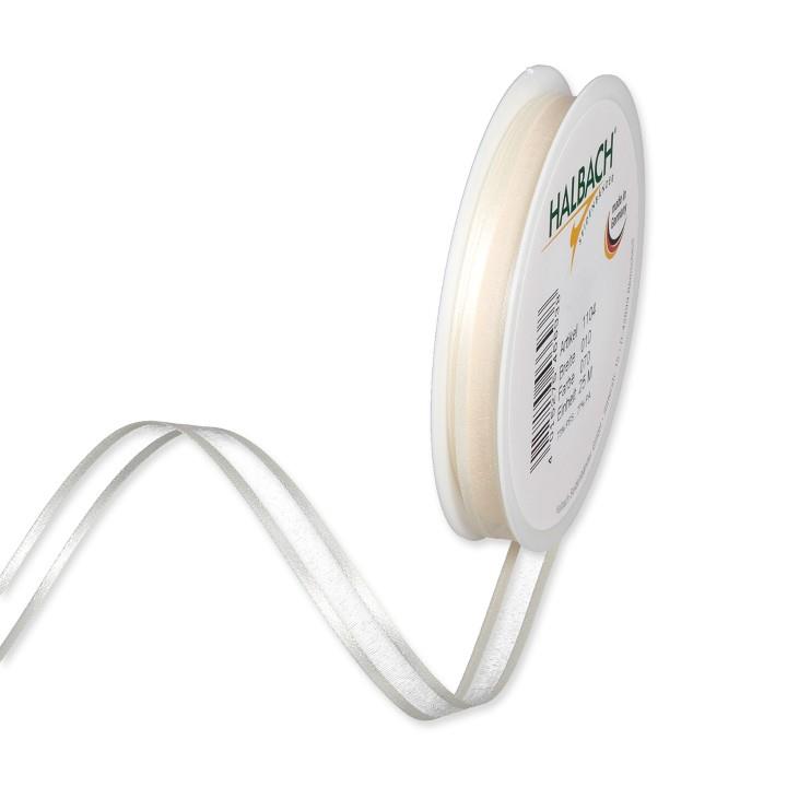 Dekoband Organza/Satin 10 mm 25 Meter cream 70