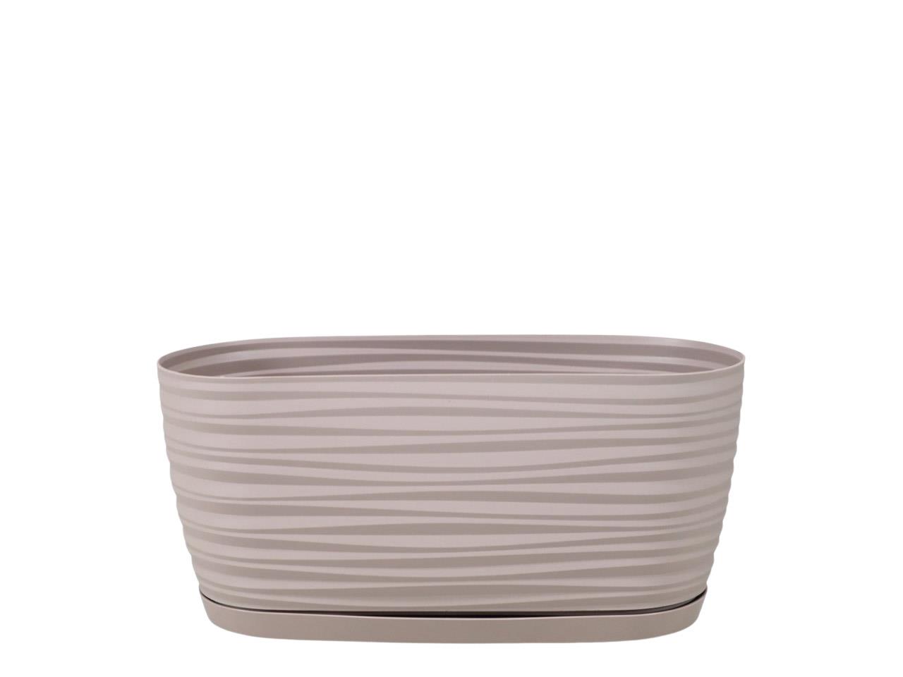 Pflanzschale Sahara m. Wasserspeicher oval taupe L27cm Pflanzschale Sahara m. Wasserspeicher oval taupe L27cm