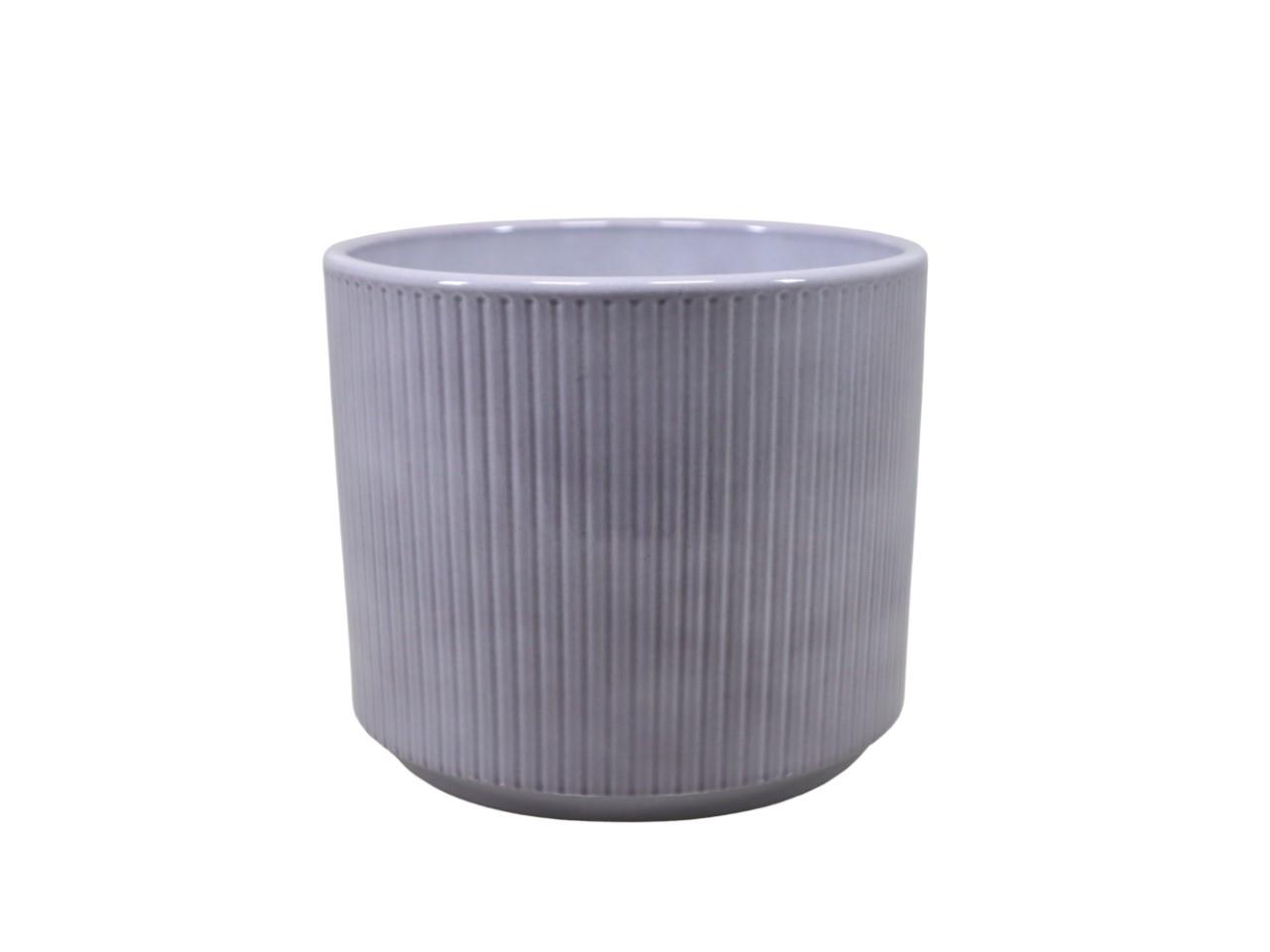 Keramikübertopf Stripes grau-lasur D16cm Keramikübertopf Stripes grau-lasur D16cm